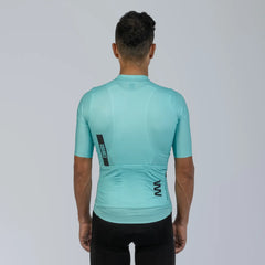 Jersey De Ciclismo Hombre Solid Cream Turquoise