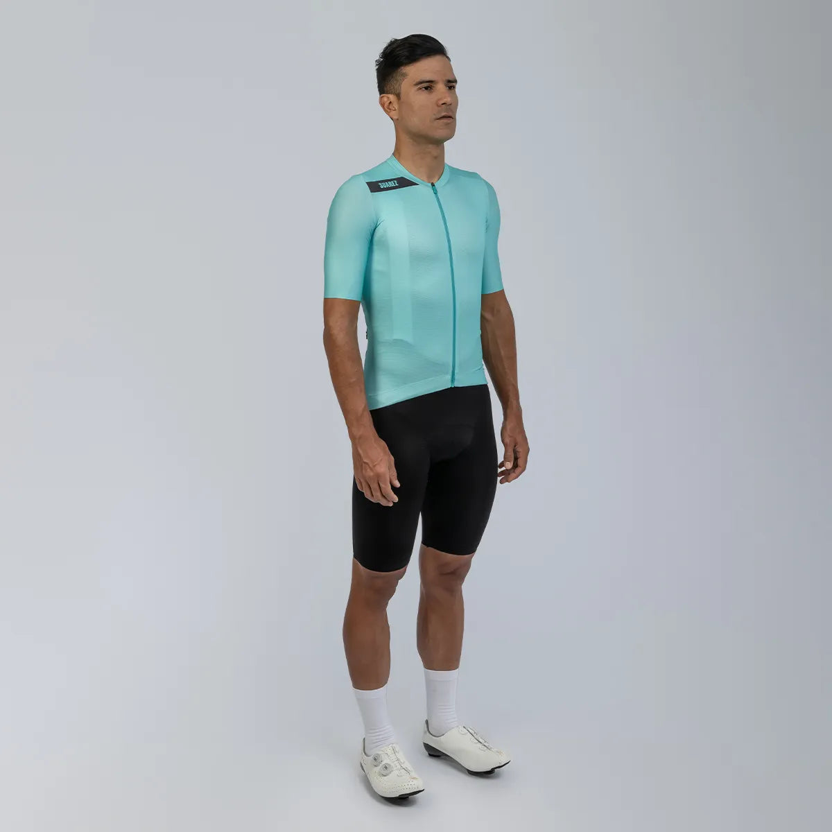 Jersey De Ciclismo Hombre Solid Cream Turquoise